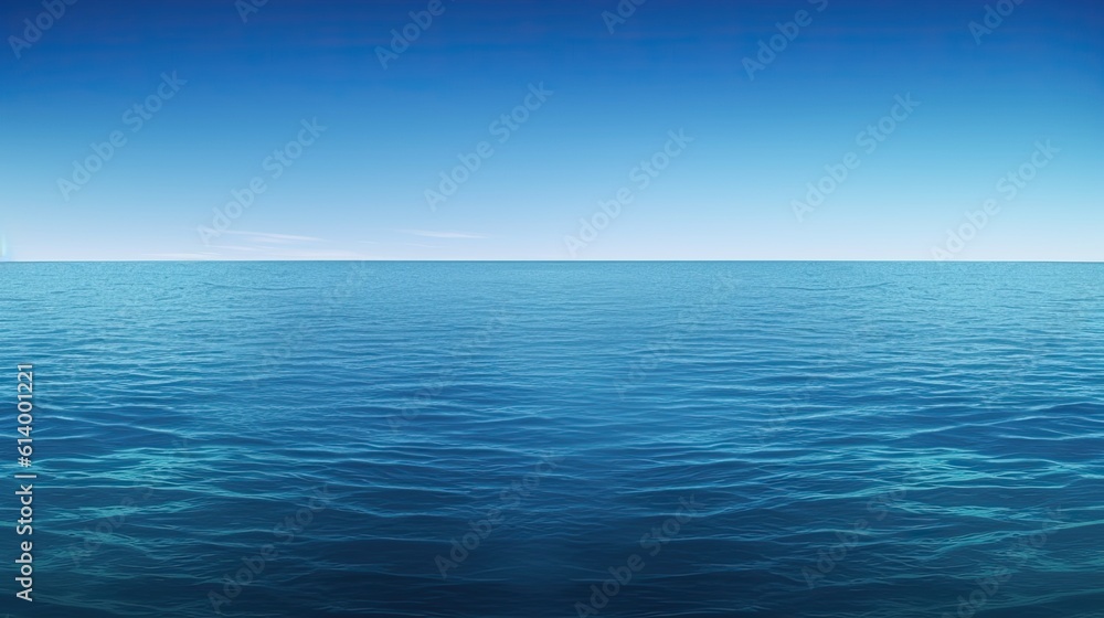 Obraz premium Ocean and sky. AI generated art illustration.