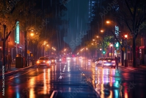 Night view of the city. AI generated art illustration. © Дима Пучков