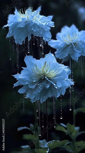 Water lily in the water. AI generated art illustration.