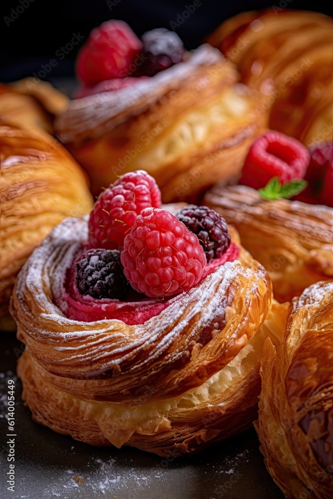 custom made wallpaper toronto digitalCroissant and jam. AI generated art illustration.