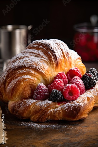 Wallpaper Mural Croissant and jam. AI generated art illustration. Torontodigital.ca