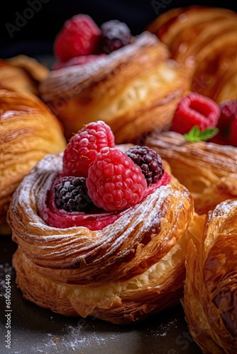 Wallpaper Mural Croissant and jam. AI generated art illustration. Torontodigital.ca