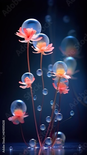 Lotus flower in water. AI generated art illustration.