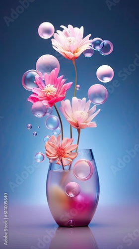 Lotus flower in water. AI generated art illustration.