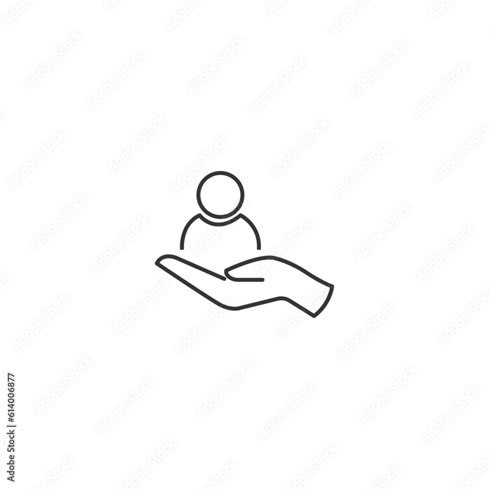 Save money icon, salary money, simple one hand holding dollar coin for donation, pay charity, payment investment. financial wealth Stroke line vector illustration design on white background EPS10 Save money icon, salary money, simple one hand holding dollar coin for donation, pay charity, payment investment. financial wealth Stroke line vector illustration design on white background EPS10