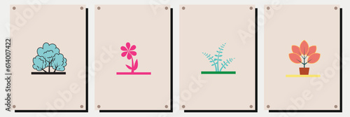 rees line vector set with abstract shape in frame, suitable for wall decoration,wall art,interior design, background,wallpaper, postcard and brochure design, illustration