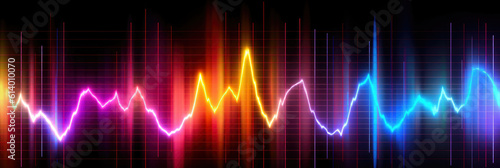 panoramic wallpaper of a simplified heartbeat line transitioning into a vibrant musical staff, symbolizing music therapy