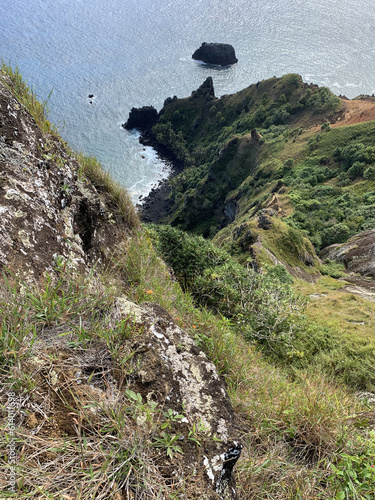 Pitcairn island. South Pacific Ocean. The last of the British territories in the South Pacific. Between history, nature and landscape. isiting locals on a cruise ship.
 photo