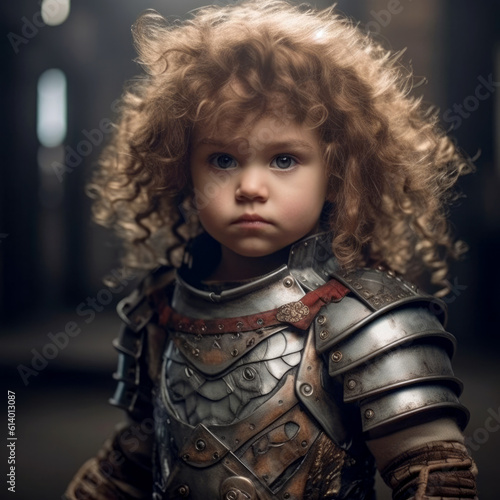 portrait of a child in armor