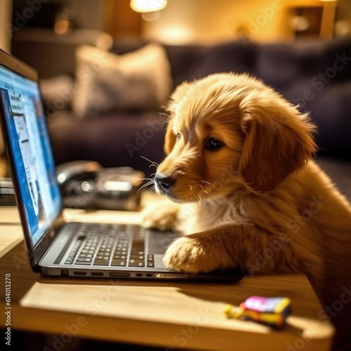 dog working remote from home