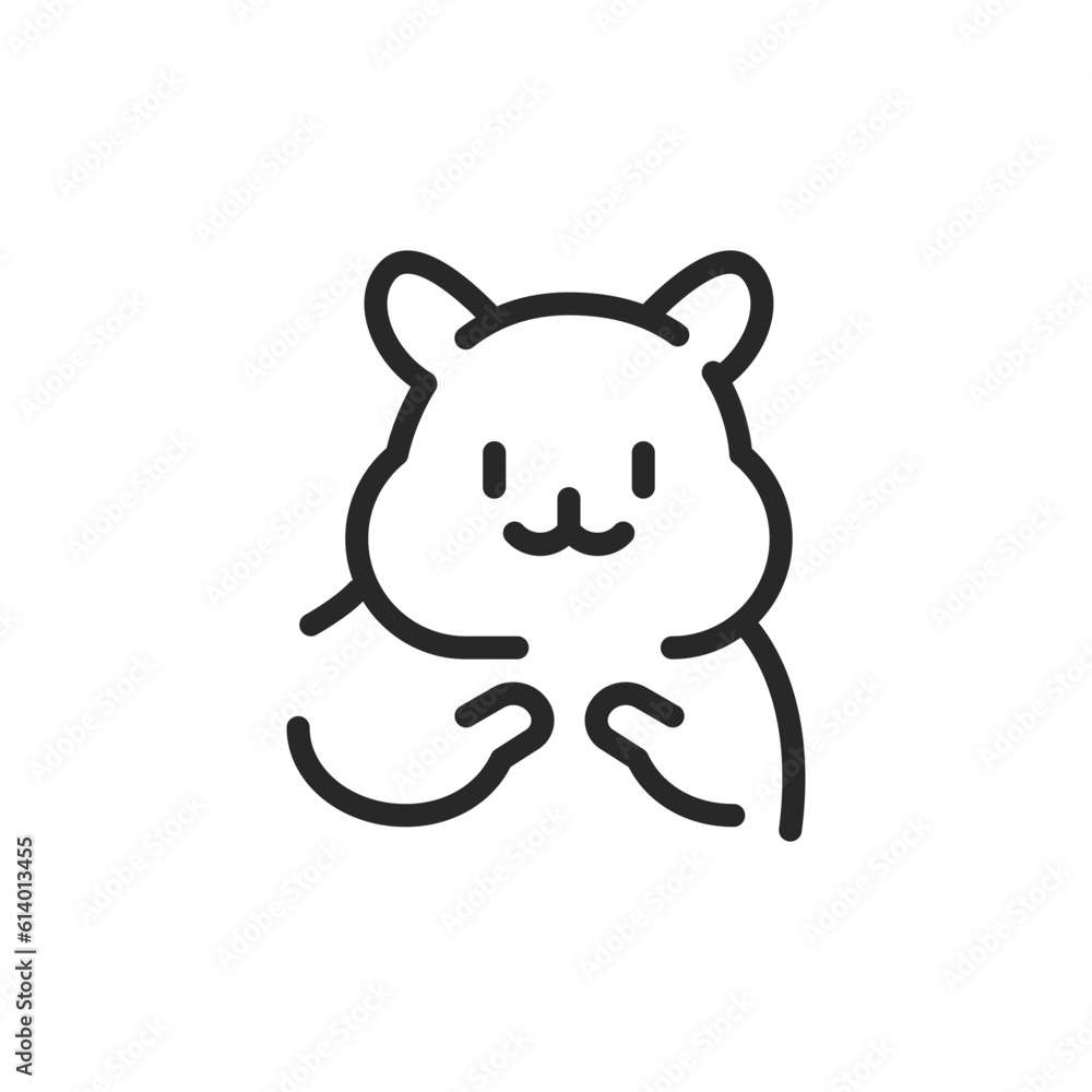 Hamster Icon. Vector Outline Editable Sign for Pet Shop, Rodent Vet Clinic Services, Animal Care, Kids and Pet related Designs. Hamster Icon. Vector Outline Editable Sign for Pet Shop, Rodent Vet Clinic Services, Animal Care, Kids and Pet related Designs.