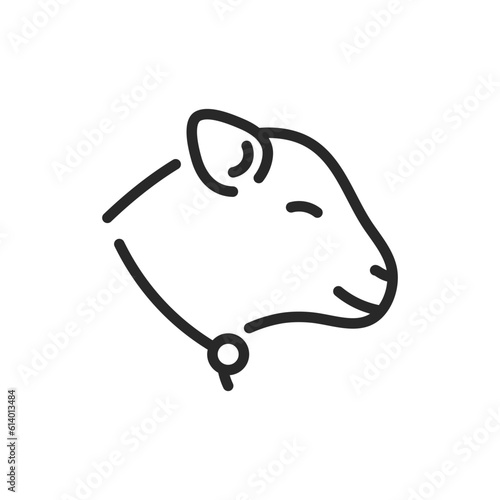 Lamb Icon. Vector Outline Editable Sign of for Animal Care Websites, Farming Resources, Pet Stores and Vet Clinic Services.