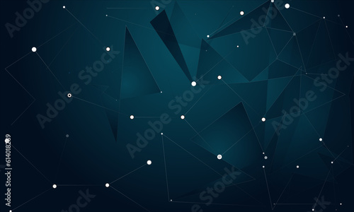 Blue background polygonal shape, horizon, galaxy, universe 