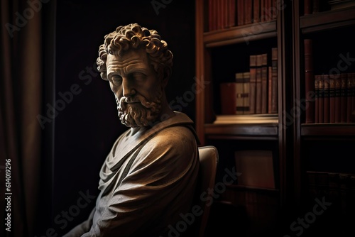 Marcus Aurelius in Deep Thought: A Moment of Stoic Reflection