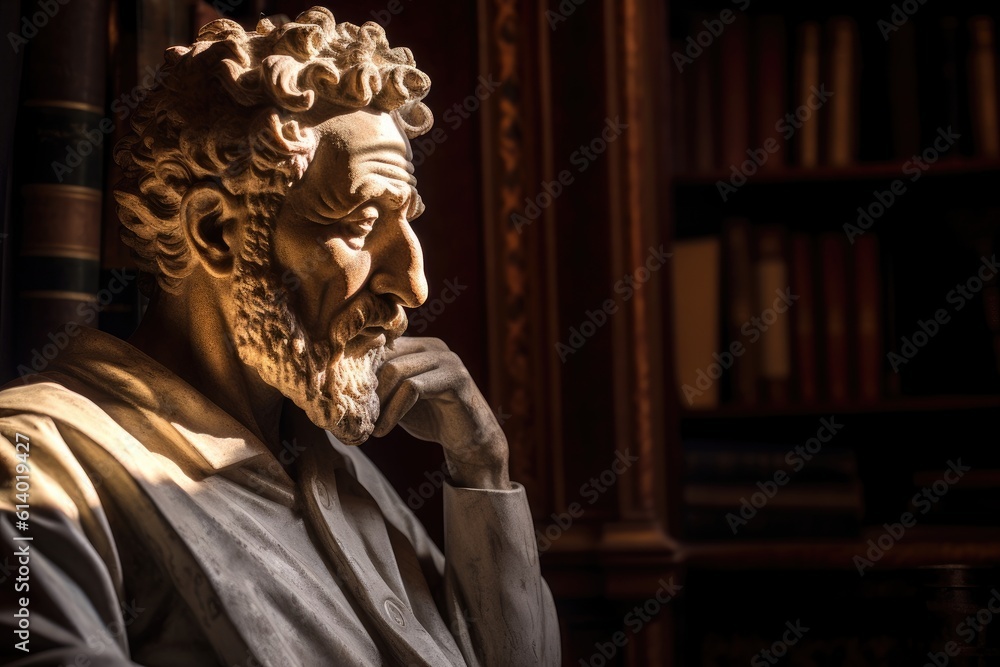 Marcus Aurelius in Deep Thought: A Moment of Stoic Reflection