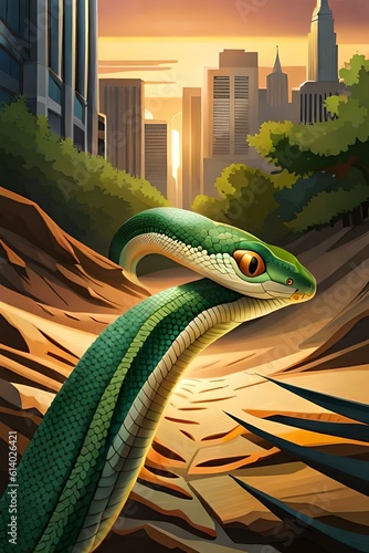 snake in the city Generative AI
