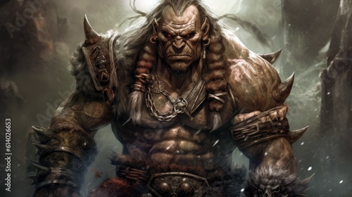 A half-orc barbarian with a mysterious curse that grants him immense strength.