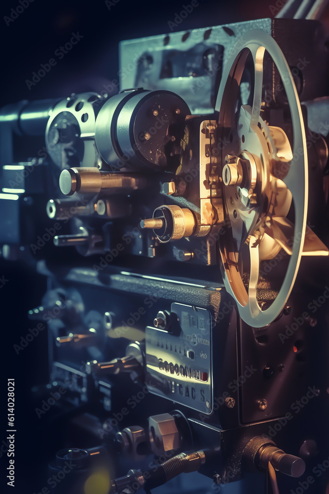 Generative AI photo of an old movie projector