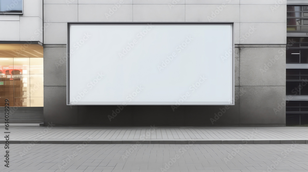 Generative AI advertising board on asphalt roadadvertising board at bus stop on asphalt road Generative AI advertising board on asphalt roadadvertising board at bus stop on asphalt road