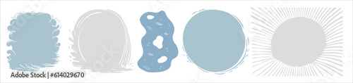 Set of abstract backgrounds. Blots and handwriting shading. Stroke and stitching shapes. Good for skies and suns, waves