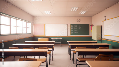 Generative AI Empty school classroom