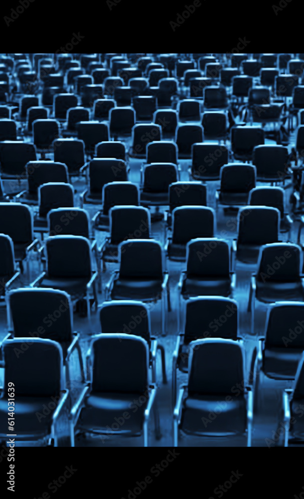 Naklejka premium Generative AI Empty chairs waiting