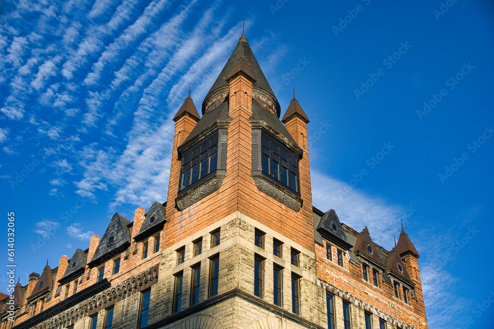 Obraz premium The Pythian Castle in Toledo, Ohio, is a Romanesque-style building built in 1890. Located in Toledo's Center City 