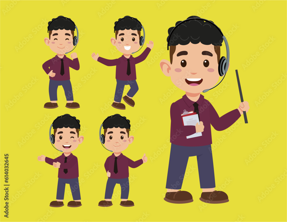 Call center and customer service character Call center and customer service character