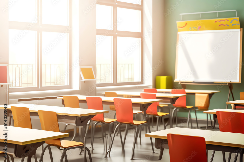 Generative AI Empty school classroom
