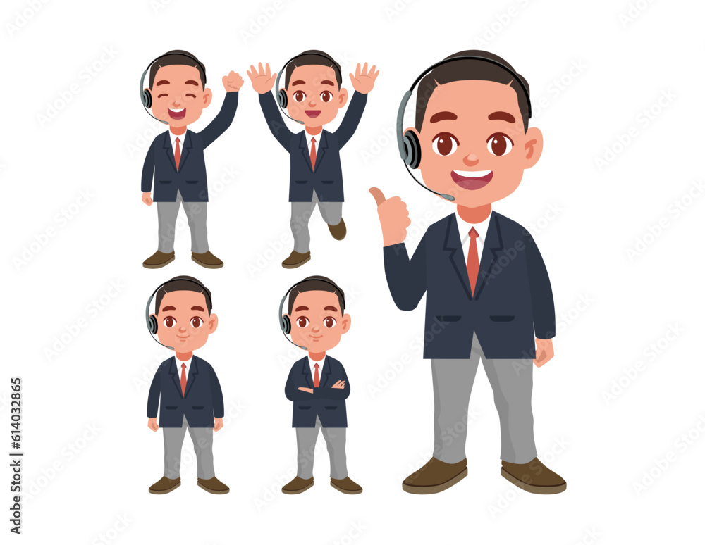 Call center and customer service character Call center and customer service character