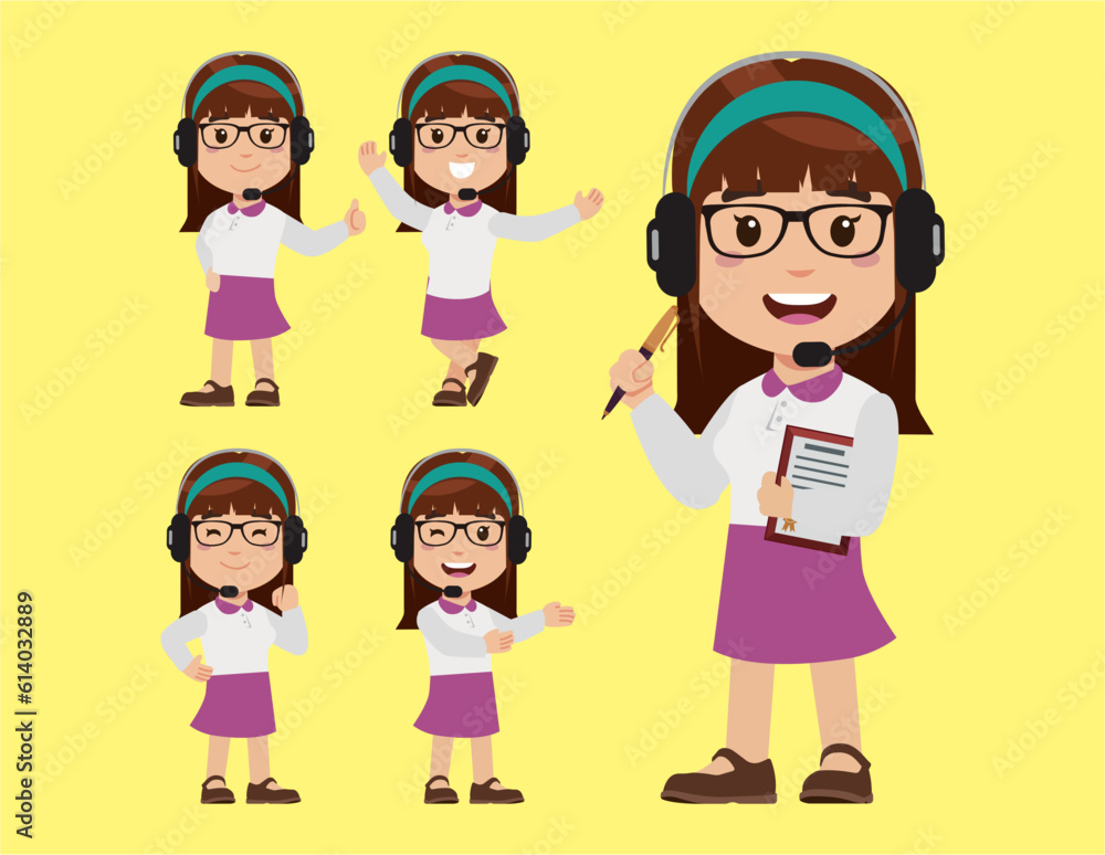 Call center and customer service character Call center and customer service character
