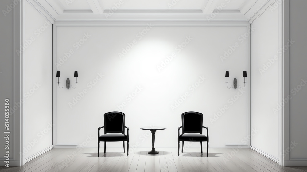 Generative AI Chairs in room prepared for group psychotherapy session Generative AI Chairs in room prepared for group psychotherapy session
