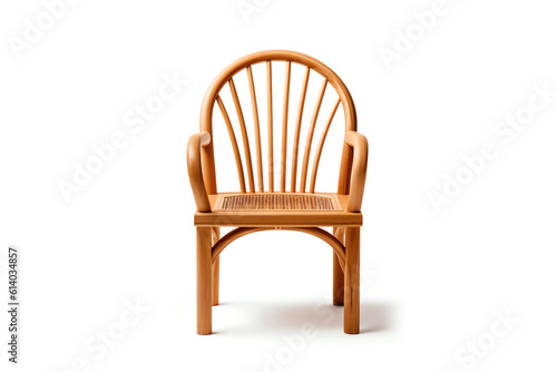 Generative AI Wooden comfortable chair isolated on white background