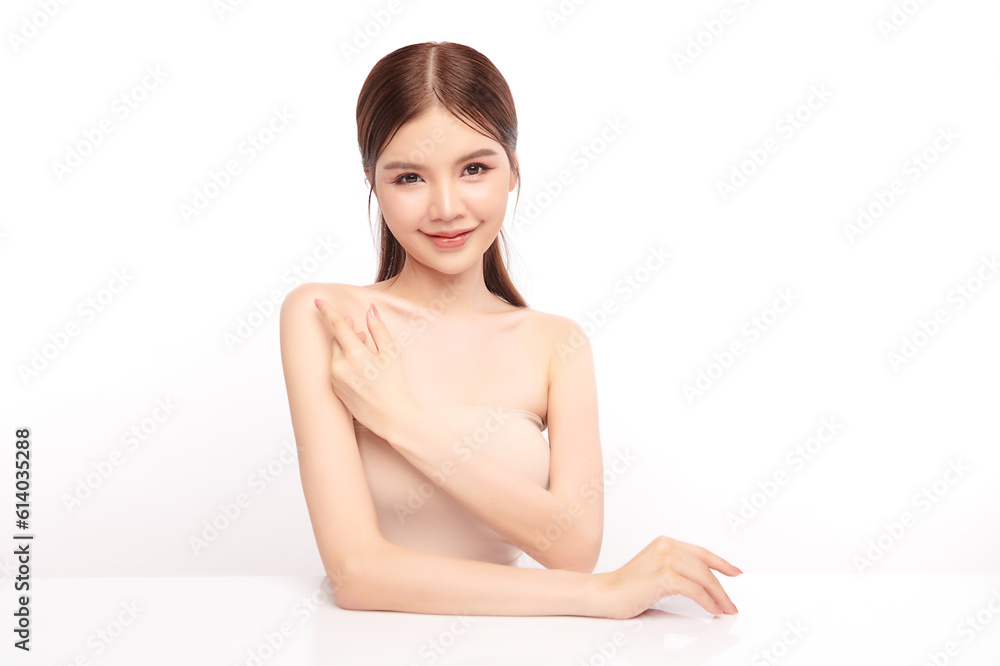Beautiful young asian woman with clean fresh skin on white background, Face care, Facial treatment, Cosmetology, beauty and spa, Asian women portrait. Beautiful young asian woman with clean fresh skin on white background, Face care, Facial treatment, Cosmetology, beauty and spa, Asian women portrait.