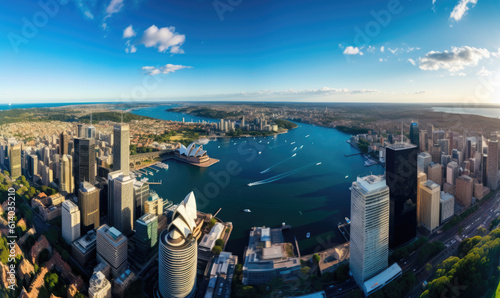 Australia's Sydney cityscape, with the opera house. 