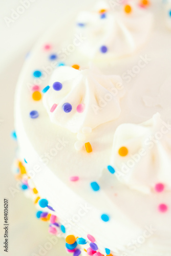 Birthday cake with funfetti sprinkles