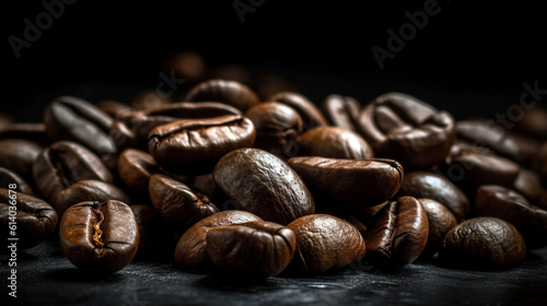 Roasted coffee beans background. roasted coffee beans, can be used as a background