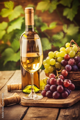 background alcohol wine beverage bar grape winery drink glass food bottle. Generative AI.