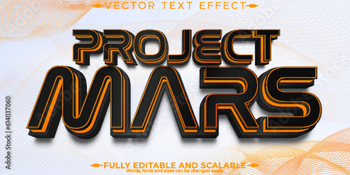 Space text effect, editable mars and galaxy text style
