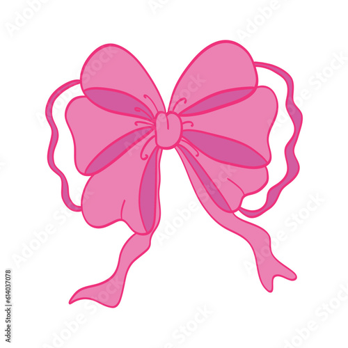 Bow beautiful pastel illustration. Hand drawing. Holiday design for decoration.