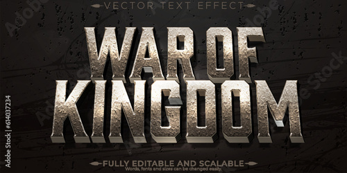 War of kingdom text effect, editable rock and warrior text style
