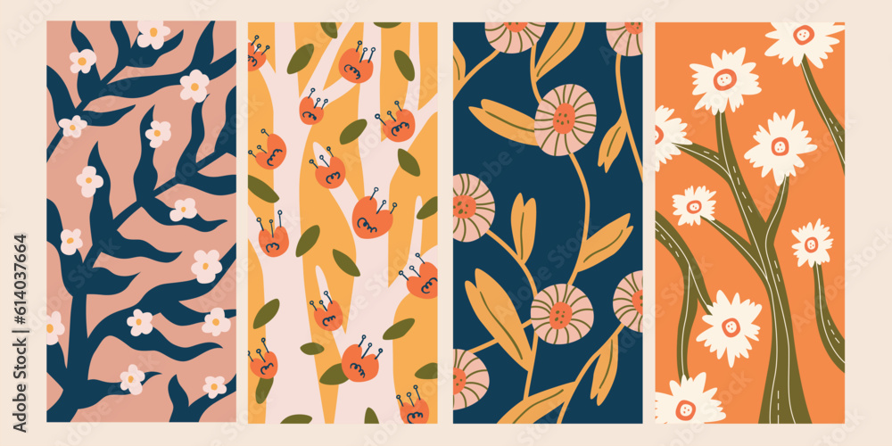 Vintage abstract floral patterns