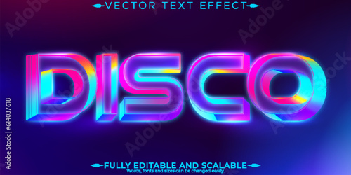 Disco text effect, editable neon and club text style