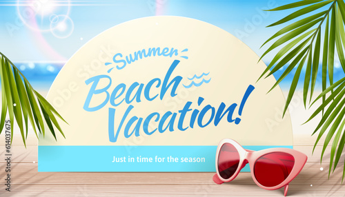 Summer beach vacation poster
