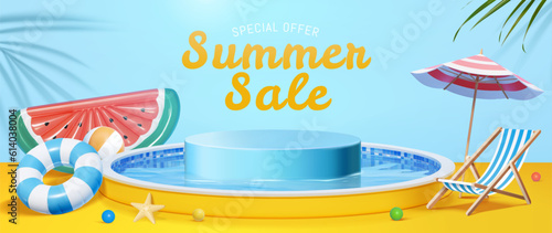 Summer sale pool podium template