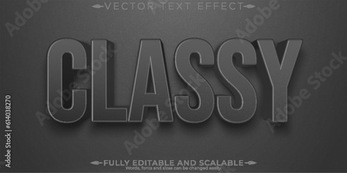 Black elegant text effect, editable classy luxury text style