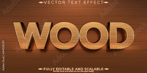 Wood text effect; editable timberman and woodcutter text style photo