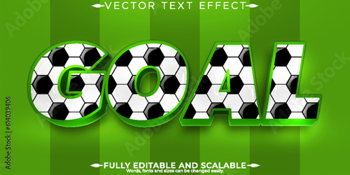 Goal football text effect, editable soccer and stadium text style