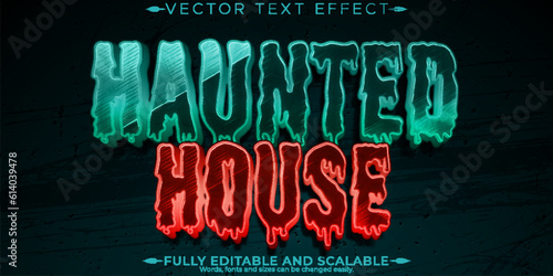 Haunted house text effect, editable horror and scary  text style