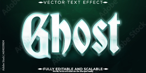 Ghost text effect, editable horror and cartoon text style